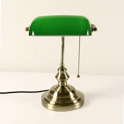 Classical Vintage Simple Banker Table Lamp E27 with Switch Green Table lamp(WH-MTB-84)