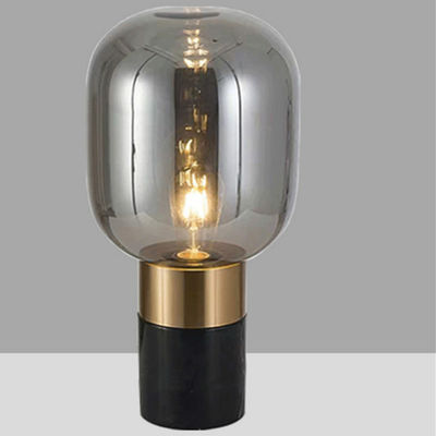 Nordic Simple Marble Base Wax Gourd Glass Lampshade marble table lamp(WH-MTB-95)