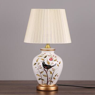 Vintage Retro Country Chinese Porcelain Ceramic Fabric E27 Dimmer Table porcelain lamp(WH-MTB-107)