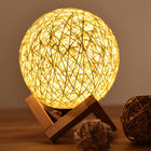 LED small wood cane twine Table Lamps Wicker lamp creative small table lamp(WH-MTB-112)