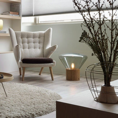 Postmodern LED Wooden Deco Glass Table Lamps Nordic Simple glass table lamp(WH-MTB-134)