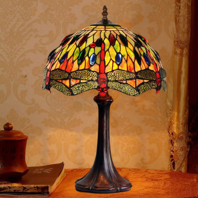 Art Deco Decorative Elephant Stained Glass Edison Bedside Tiffany lamp(WH-TTB-03)