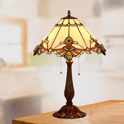 Art Deco Stained Glass Tiffanylamp Bed side Large Vintage Luxury Table Lamp(WH-TTB-06)