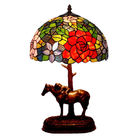Stained Glass Flower Resin Horse Luxury Bedroom Bedside Garden Table Lamps(WH-TTB-11)