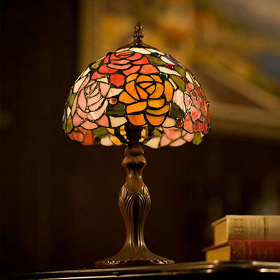 Stained Glass Red Rose Flower Wedding Marriage Living room Bedroom Tiffany light(WH-TTB-12)