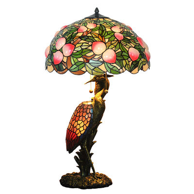 Stained Glass Art Deco Home Decorative Large Chinese Birds Tiffany Vintage Table Lamp(WH-TTB-13)