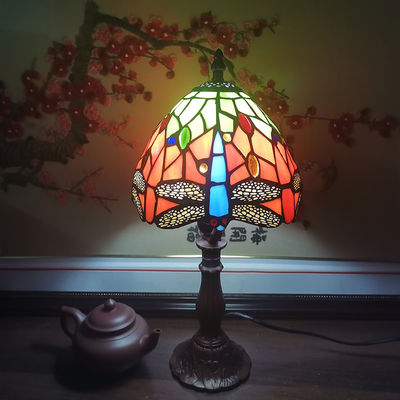 20CM Tiffany Table Lamp E27 AC85-265V Dragonfly Style Bedroom Bedside Lamp(WH-TTB-19)