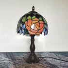 20CM Tiffany Table Lamp Alloy Base Rose Lampshade Bedroom Bedside Lamp(WH-TTB-27)