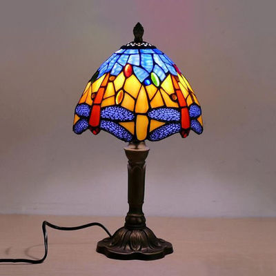 20CM Tiffany Table Lamp E27 Dragonfly Style Resin Base Lamp Creative Fashion Retro Table Lamp(WH-TTB-28)