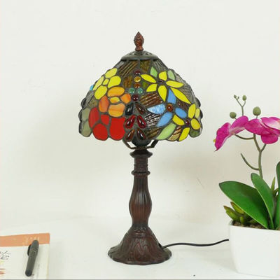 20CM Tiffany Table Lamp Alloy Base Beads Lampshade Bedroom Bedside Lighting(WH-TTB-32)