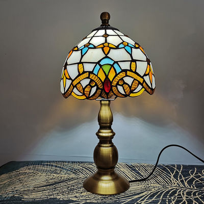 Tiffany Table Lamp E27 AC85-265V Aolly Base Lighting Creative Retro Table Lamp(WH-TTB-33)