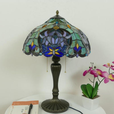 40CM Tiffany Table Lamp Flower Lampshade Bedroom Bedside Lamp(WH-TTB-36)