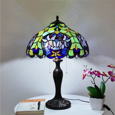 40CM Tiffany Table Lamp Flower Lampshade Bedroom Bedside Lamp(WH-TTB-36)