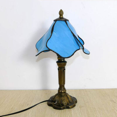 20CM Tiffany Table Lamp E27 Petal Lampshade Bedroom Bedside Lamp(WH-TTB-45)