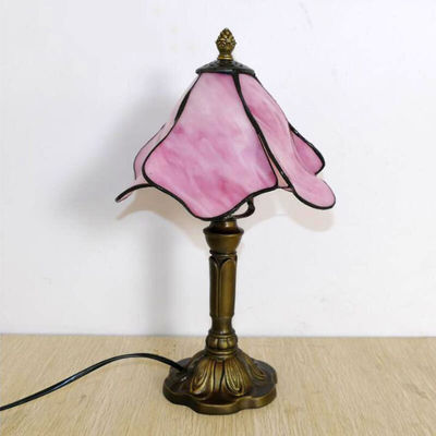 20CM Tiffany Table Lamp E27 Petal Lampshade Bedroom Bedside Lamp(WH-TTB-45)