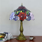 30cm Tiffany Table Lamp E27 Flower Lampshade Alloy Base Bedroom Bedside Lamp(WH-TTB-47)