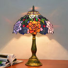 30cm Tiffany Table Lamp E27 Flower Lampshade Alloy Base Bedroom Bedside Lamp(WH-TTB-47)