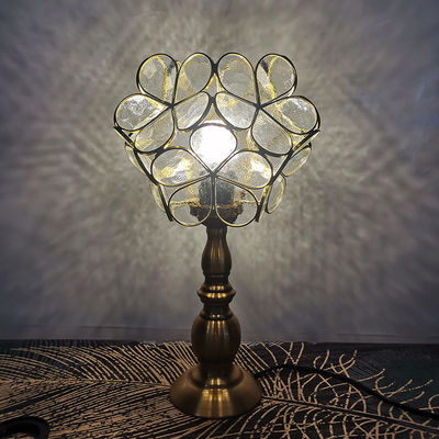 Glass Lampshade Table Lamp Flower Lampshape E27 Bedroom vintage table lamp(WH-TTB-63)