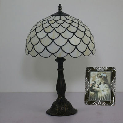 30CM Tiffany Table Lamp Resin Base Leaves Lampshade Bedroom retro table lamp(WH-TTB-64)