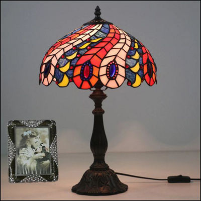 Tiffany Table Lamp E27 European Retro Creative Bedside Light Tiffany lamp on the table(WH-TTB-65)