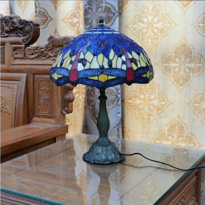 Tiffany Table Lamp E27 Dragonfly Style Bedroom Bedside mosaic lamp(WH-TTB-69)