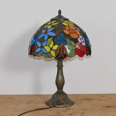 Tiffany Table Lamp 30cm Flower Lampshape E27 Bedroom Bedside Lighting mosaic lamp(WH-TTB-70)