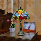 Tiffany Table Lamp 30cm Flower Lampshape E27 Bedroom Bedside Lighting mosaic lamp(WH-TTB-70)