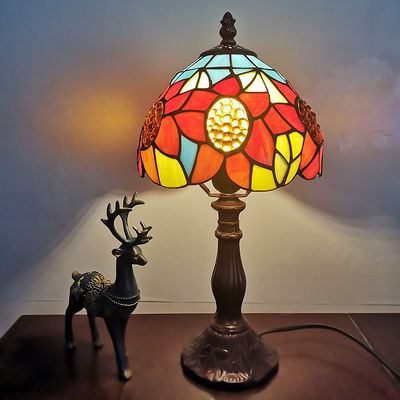 Tiffany Table Lamp 20cm Sun Flower Lamp Shape E27 table lamp vintage(WH-TTB-59)