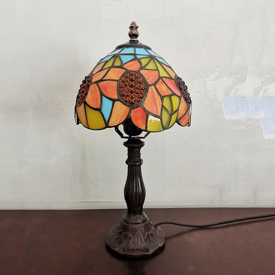 Tiffany Table Lamp 20cm Sun Flower Lamp Shape E27 table lamp vintage(WH-TTB-59)