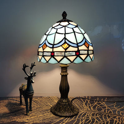 20CM Tiffany Table Lamp Alloy Base Bedroom mosaic lamp(WH-TTB-71)