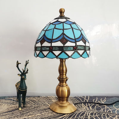 20CM Tiffany Table Lamp Alloy Base Bedroom mosaic lamp(WH-TTB-71)