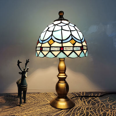 20CM Tiffany Table Lamp Alloy Base Bedroom mosaic lamp(WH-TTB-71)