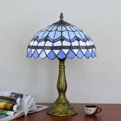 30CM Tiffany Table Lamp European Bedroom Bedside Light E27 Retro Decorative stained glass lamp(WH-TTB-76)