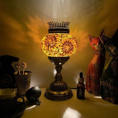 Turkish mosaic aroma table Lamp vintage art deco Handcrafted Moroccan Table Lamp(WH-VTB-10)