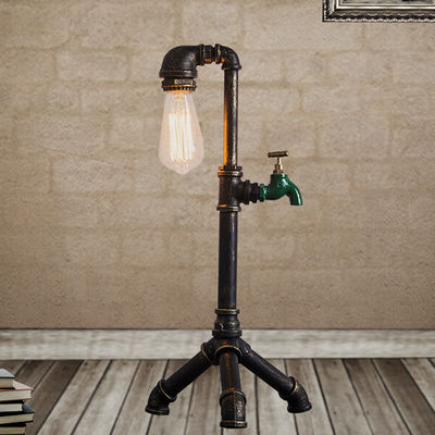 Steam punk industry wind table light Edison E27 lamp study office bedroom living room desk light(WH-VTB-29)