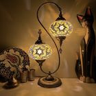 Retro Decor Turkish Lamp Colorful Cup Battery Powered Stained Glass mediterranean lamp(WH-VTB-22)