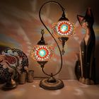 Retro Decor Turkish Lamp Colorful Cup Battery Powered Stained Glass mediterranean lamp(WH-VTB-22)