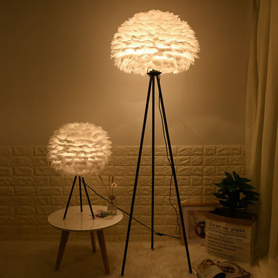 LED floor lamp modern tripod white feather floor lamp living room reading lamp bedside floor lamp(WH-MFL-27)