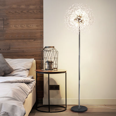 Dandelion Floor Lamp DIY Fireworks LED Lights Gold Chrome Crystal Floor Lamp(WH-MFL-86)