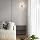 Dandelion Floor Lamp DIY Fireworks LED Lights Gold Chrome Crystal Floor Lamp(WH-MFL-86)
