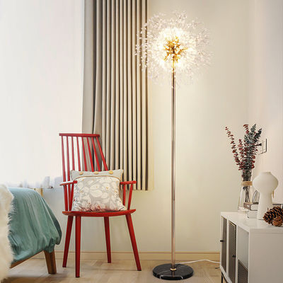 Dandelion Floor Lamp DIY Fireworks LED Lights Gold Chrome Crystal Floor Lamp(WH-MFL-86)