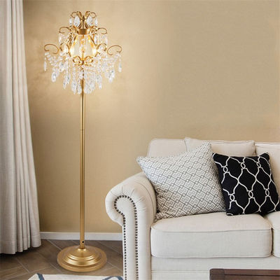 Nordic Luxury Crystals Floor Lamps LED Gold Table Lights Free Standing Lamps for Living Room Europ Floor lamp(WH-MFL-88)