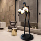 Postmodern Humanoid Floor Lamp Sculpture Holding Ball Model Art Designer Hotel Lobby Living Room Floor Lamp(WH-MFL-90)