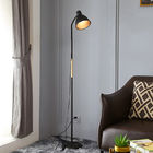Black Metal Wood Floor Lamp Bedroom Living Room Stand Led Floor Light(WH-MFL-108)