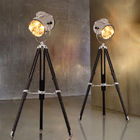 Nordic American Retro Tripod Floor Lamp Silver Golden Wooden Industrial vintage floor lamp(WH-VFL-04)