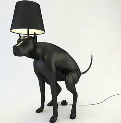 Contemporary dog floor lamp resin black dog animal scandinavian floor lamp(WH-VFL-15)