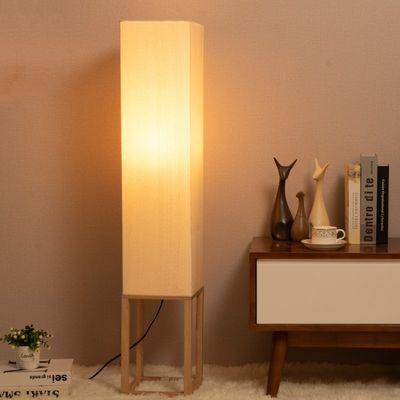 Modern Wood Floor Lamps for Living Room Wooden Fabric Standing Lamps minimalist lamp(WH-MFL-09)