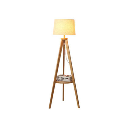 Modern wooden fabric living room bedroom floor lamp night wooden tripod floor lamp(WH-WFL-14)