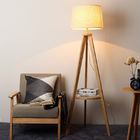 Modern wooden fabric living room bedroom floor lamp night wooden tripod floor lamp(WH-WFL-14)