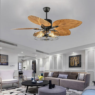 European-style retro ceiling fan remote control Ceiling Fans Restaurant Living Room ceiling light with fan(WH-CLL-12)